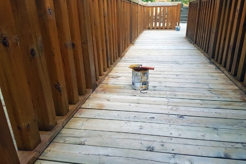 restaining a deck